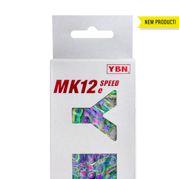 YBN MK-H12e Rainbow Flat Top Chain 136 Links (MTB, E-Bike, Road)
