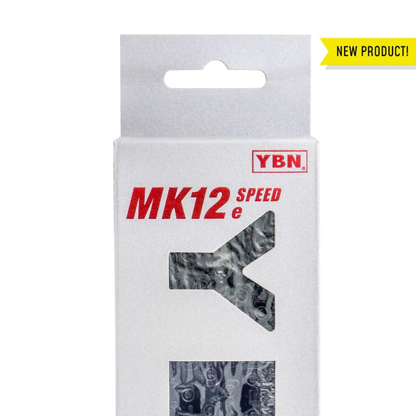 YBN MK-H12e Black Flat Top Chain 126 Links (MTB, E-Bike, Road)