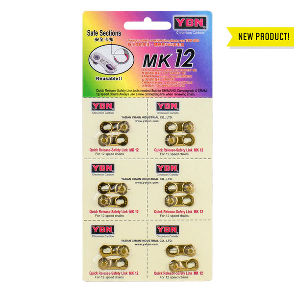 YBN MK12 Flat Top 12 Speed Master Links x 6 (Silver, Gold, Rainbow, Black)