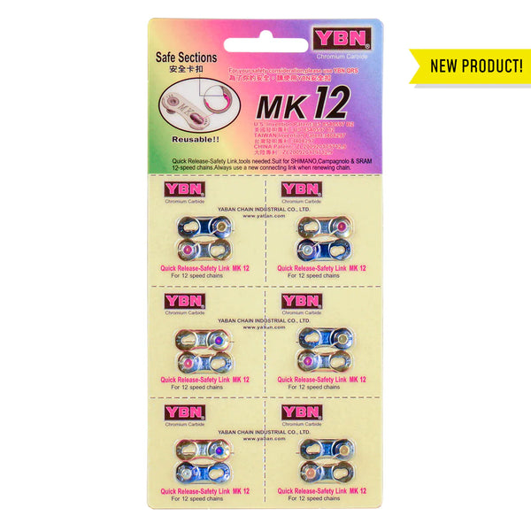 YBN MK12 Flat Top 12 Speed Master Links x 6 (Silver, Gold, Rainbow, Black)