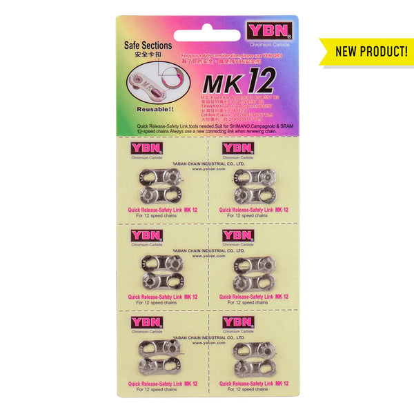 YBN MK12 Flat Top 12 Speed Master Links x 6 (Silver, Gold, Rainbow, Black)