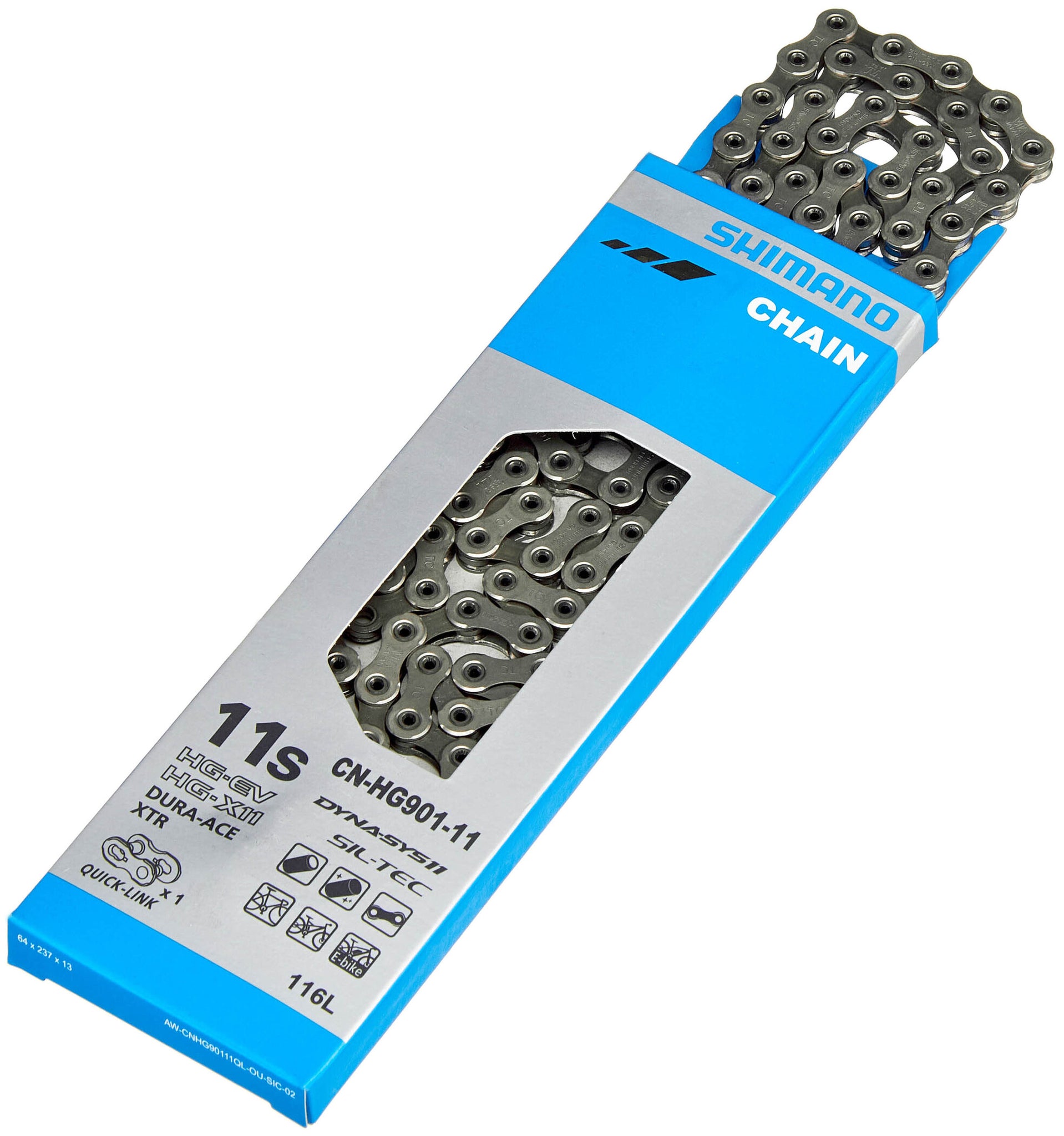 Shimano 11 Speed CN-HG901 Dura Ace/XTR HG-X chain, 116L, SIL-TEC
