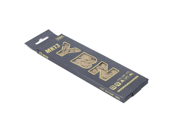 YBN MK-13e Gold Flat Top Chain 126 Links (MTB, E-Bike, Road)