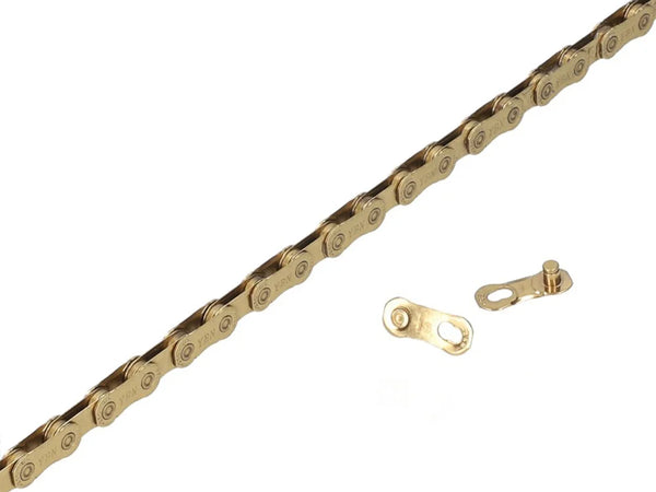 YBN MK-13e Gold Flat Top Chain 126 Links (MTB, E-Bike, Road)
